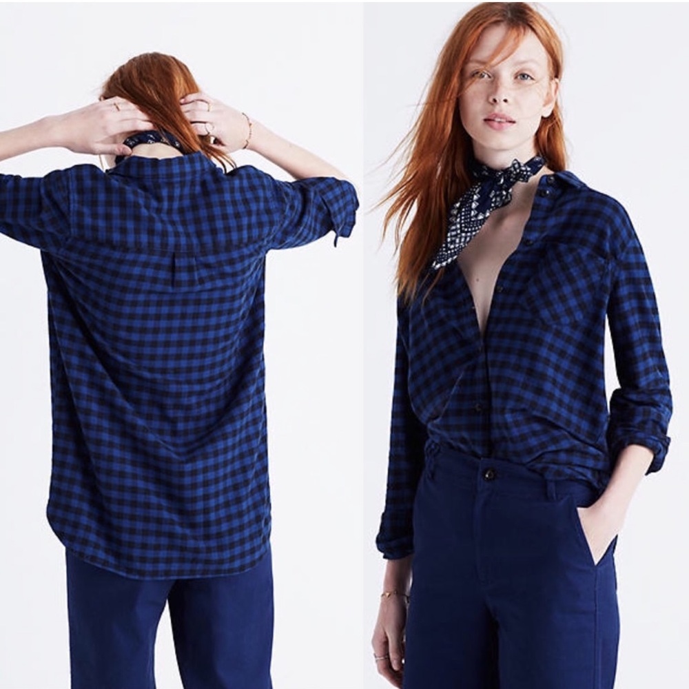 Madewell Slim Ex-Boyfriend Flannel Button Down